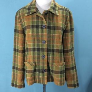 VTG NY & Co Plaid Blazer Jacket Size Large